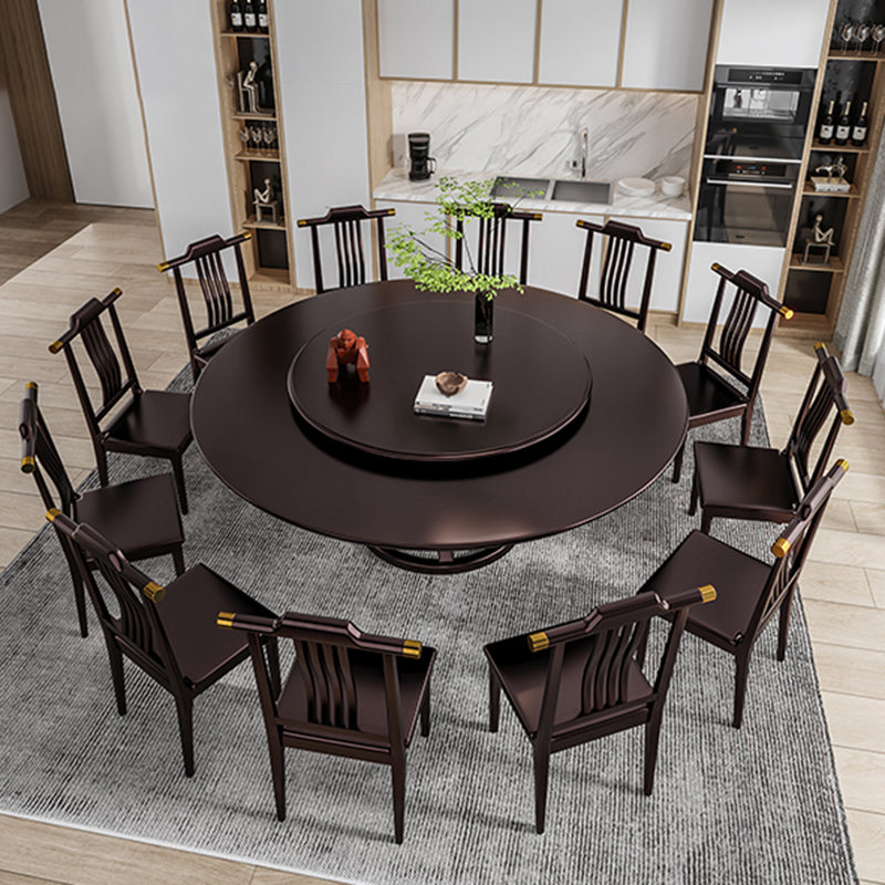 Rubberwood Dining Table Round Pedestal Dinner Table for Dining Room
