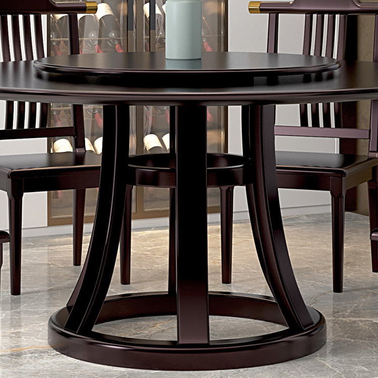 Rubberwood Dining Table Round Pedestal Dinner Table for Dining Room