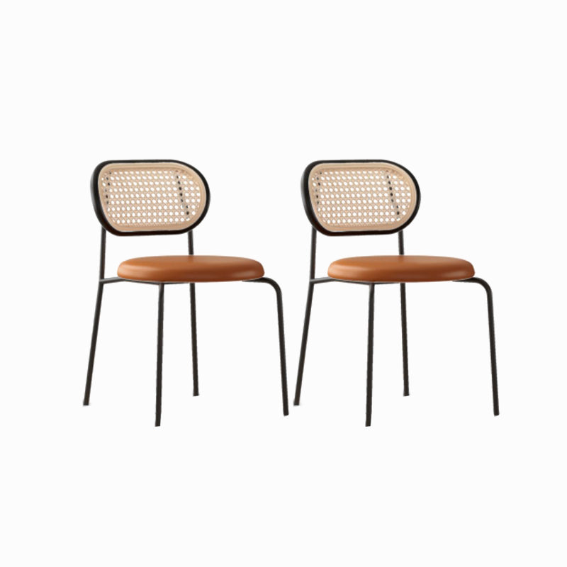 Industrial Upholstered Side Chair Open Back Armless Chair for Dining Room