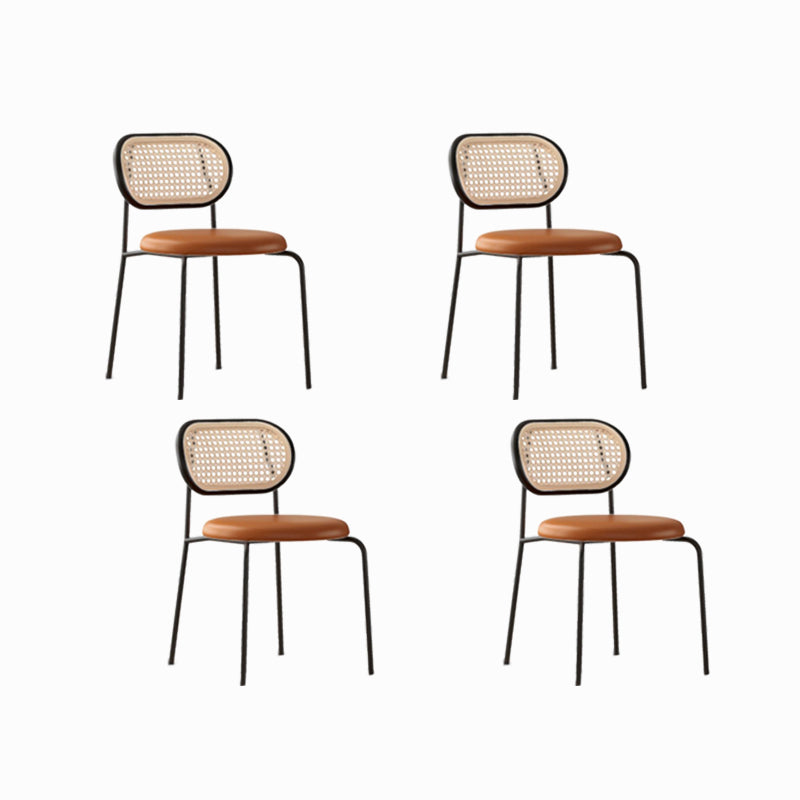 Industrial Upholstered Side Chair Open Back Armless Chair for Dining Room