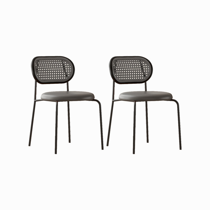 Industrial Upholstered Side Chair Open Back Armless Chair for Dining Room