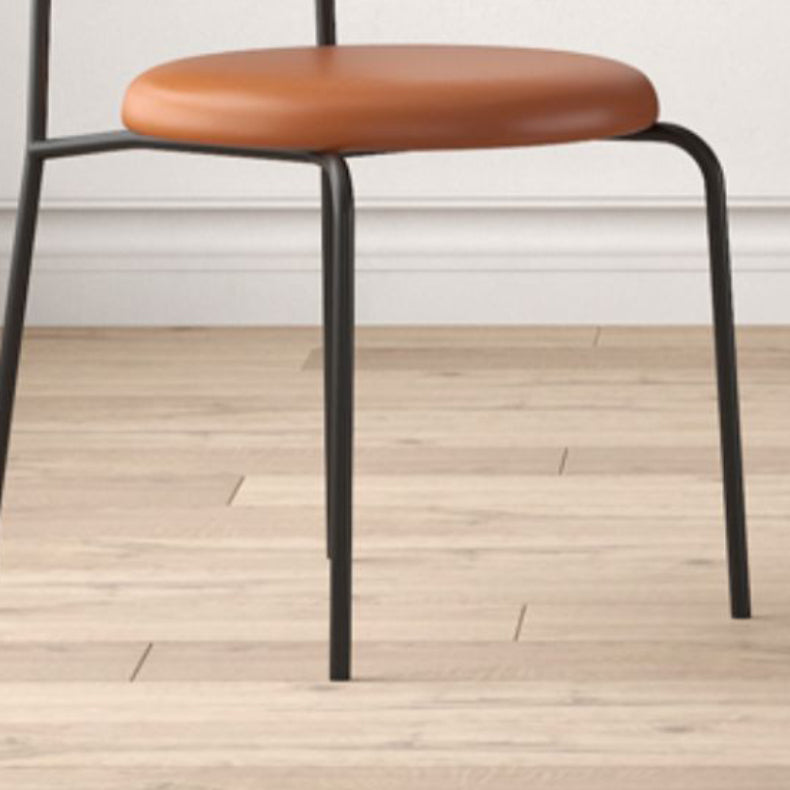 Industrial Upholstered Side Chair Open Back Armless Chair for Dining Room