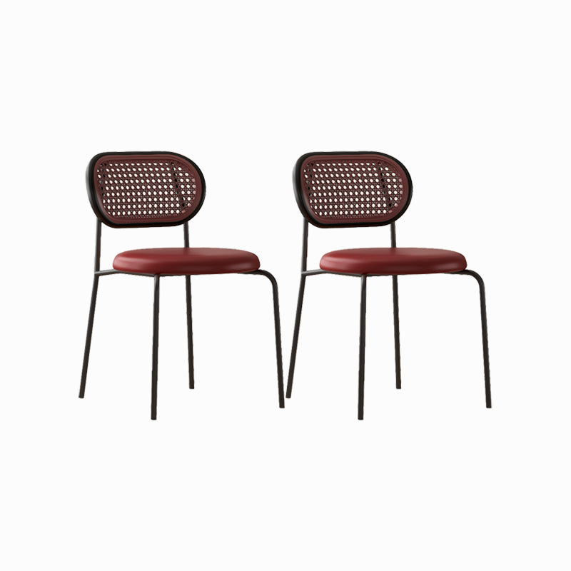 Industrial Upholstered Side Chair Open Back Armless Chair for Dining Room