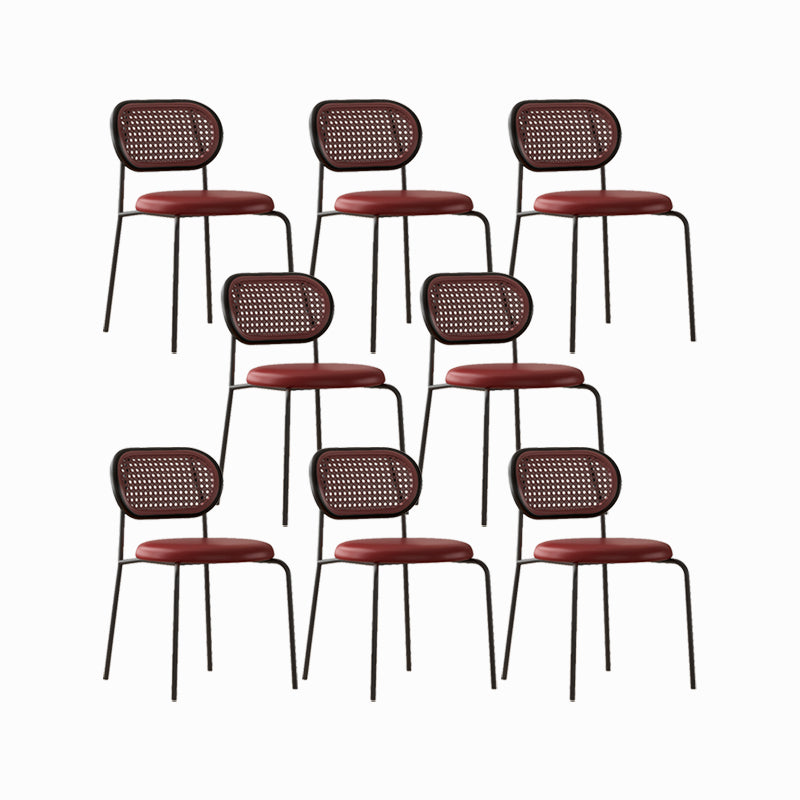 Industrial Upholstered Side Chair Open Back Armless Chair for Dining Room