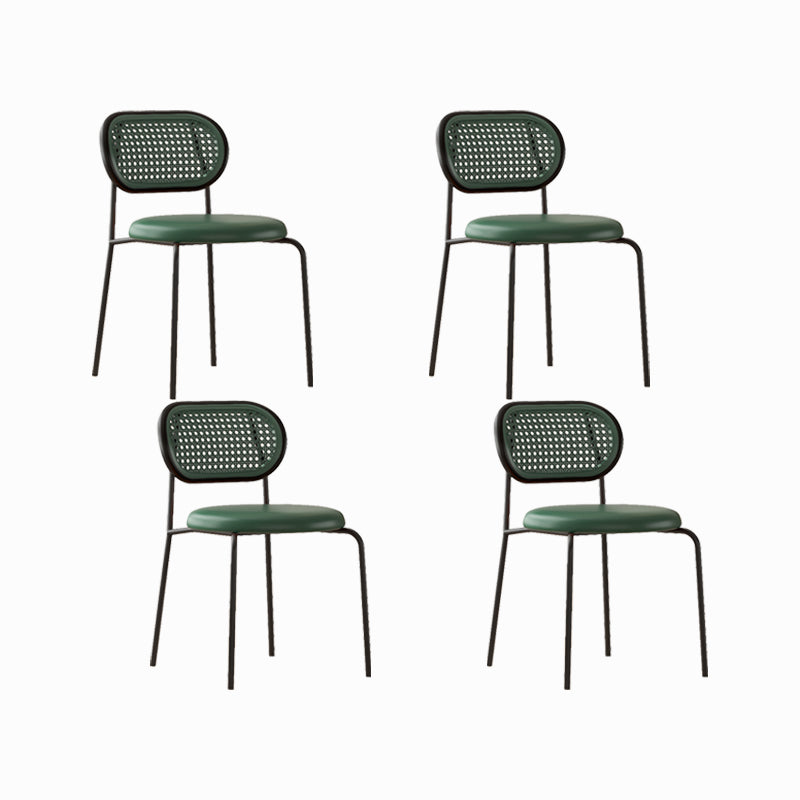 Industrial Upholstered Side Chair Open Back Armless Chair for Dining Room