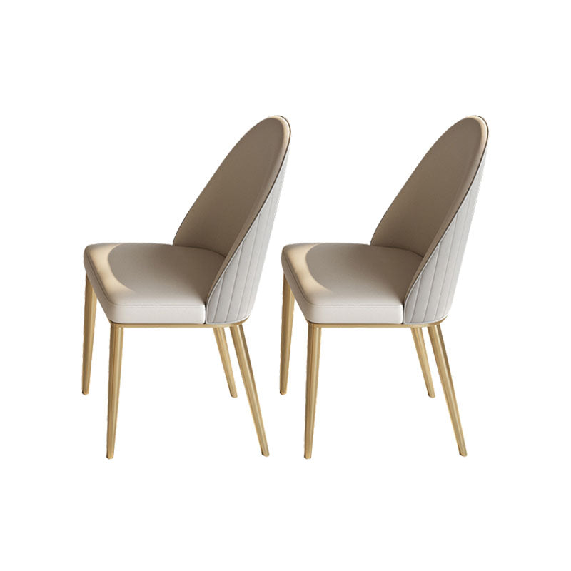 Glam Dining Room Side Chair Metal Legs Parsons Dining Armless Chair