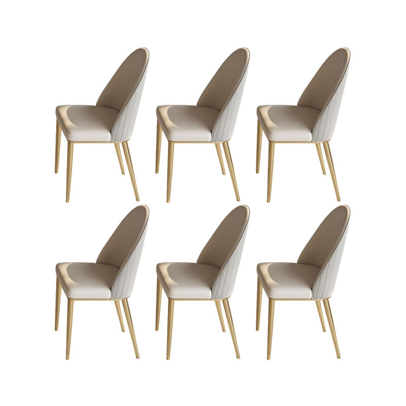 Glam Dining Room Side Chair Metal Legs Parsons Dining Armless Chair