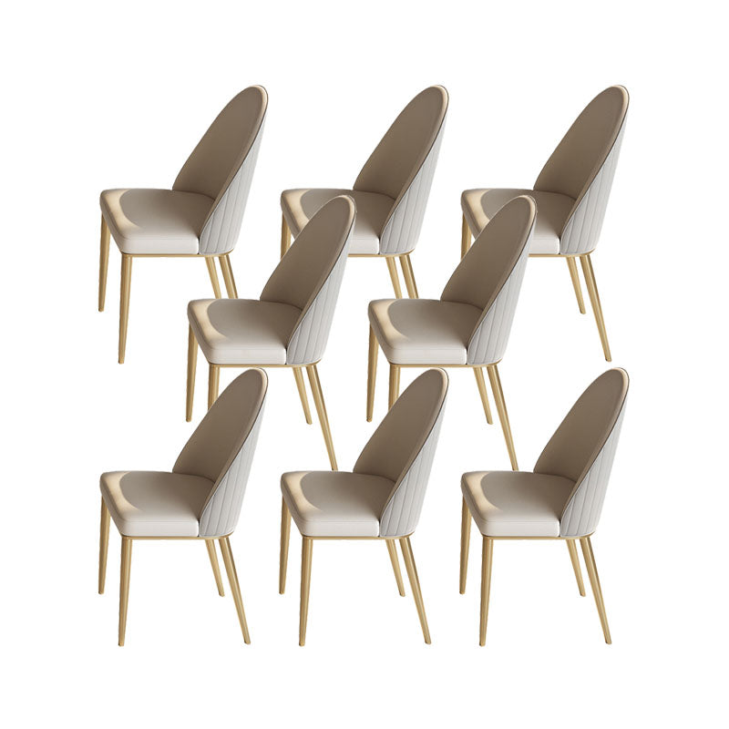 Glam Dining Room Side Chair Metal Legs Parsons Dining Armless Chair
