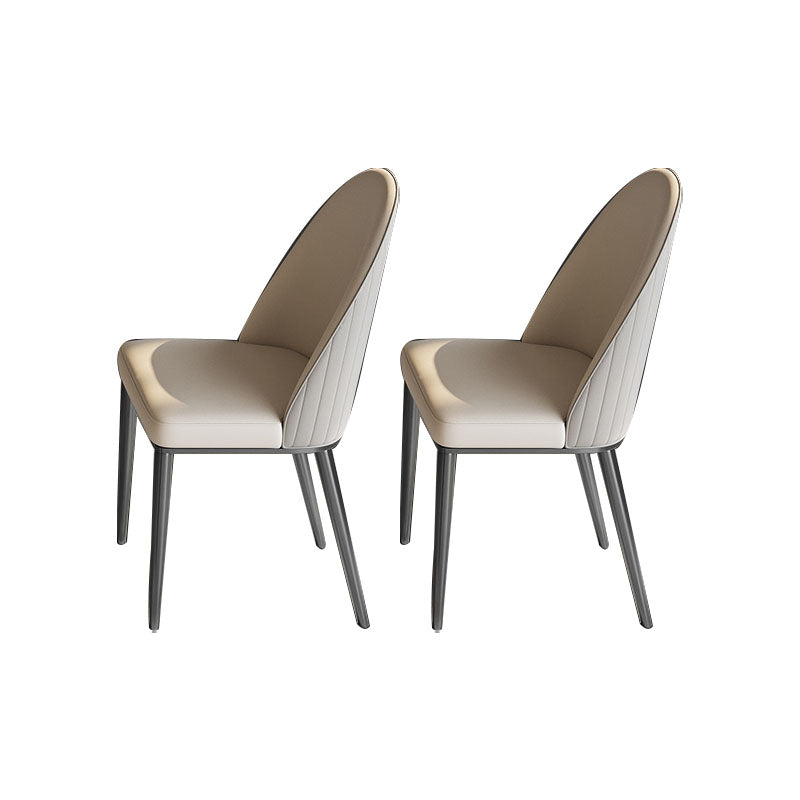Glam Dining Room Side Chair Metal Legs Parsons Dining Armless Chair
