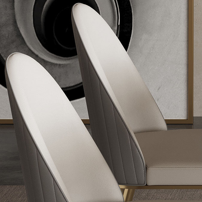 Glam Dining Room Side Chair Metal Legs Parsons Dining Armless Chair