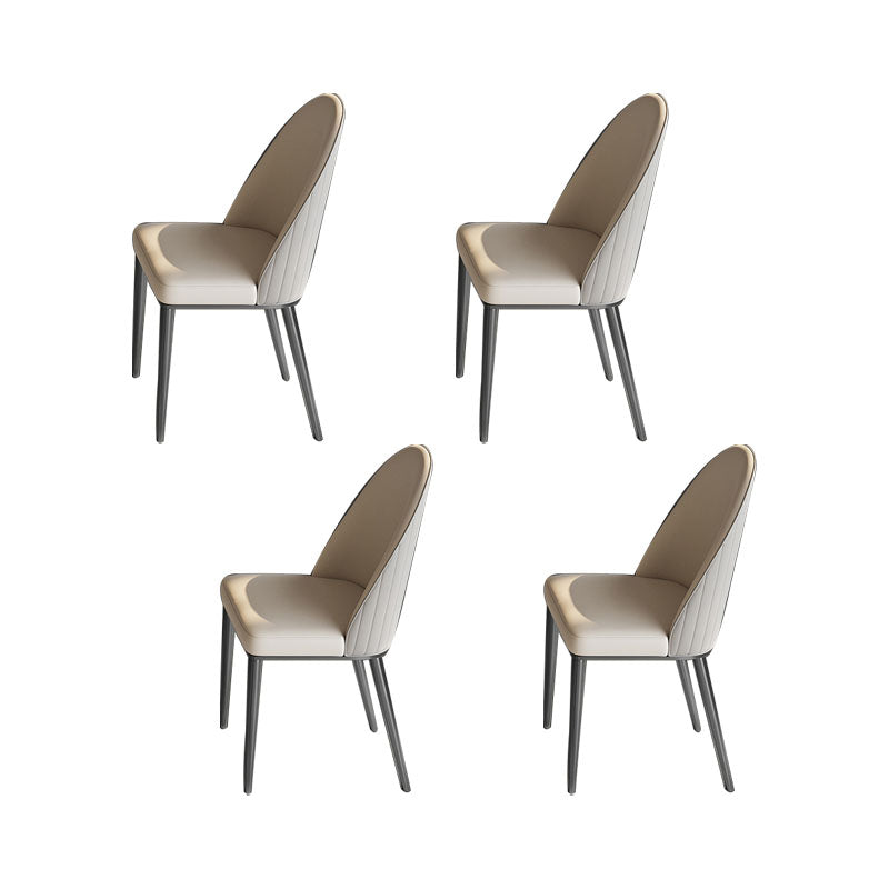 Glam Dining Room Side Chair Metal Legs Parsons Dining Armless Chair