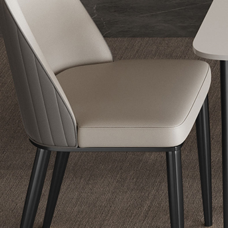 Glam Dining Room Side Chair Metal Legs Parsons Dining Armless Chair