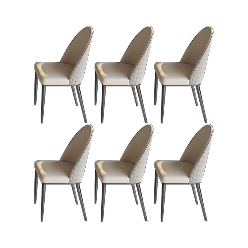 Glam Dining Room Side Chair Metal Legs Parsons Dining Armless Chair