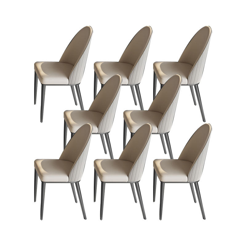 Glam Dining Room Side Chair Metal Legs Parsons Dining Armless Chair