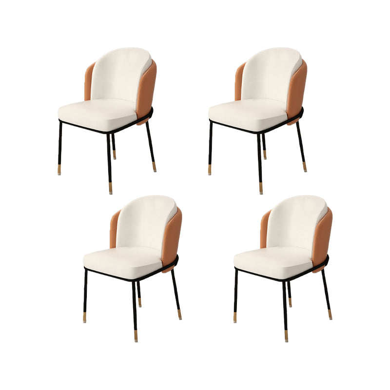 Upholstered Side Chair Modern Style Open Back Armless Chair for Dining Room