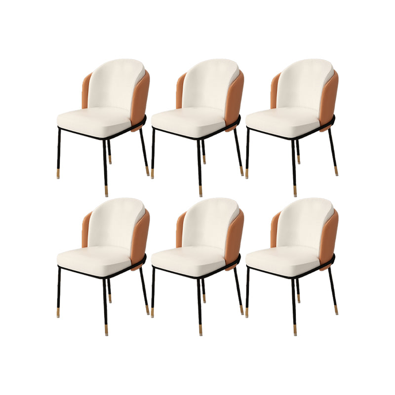 Upholstered Side Chair Modern Style Open Back Armless Chair for Dining Room