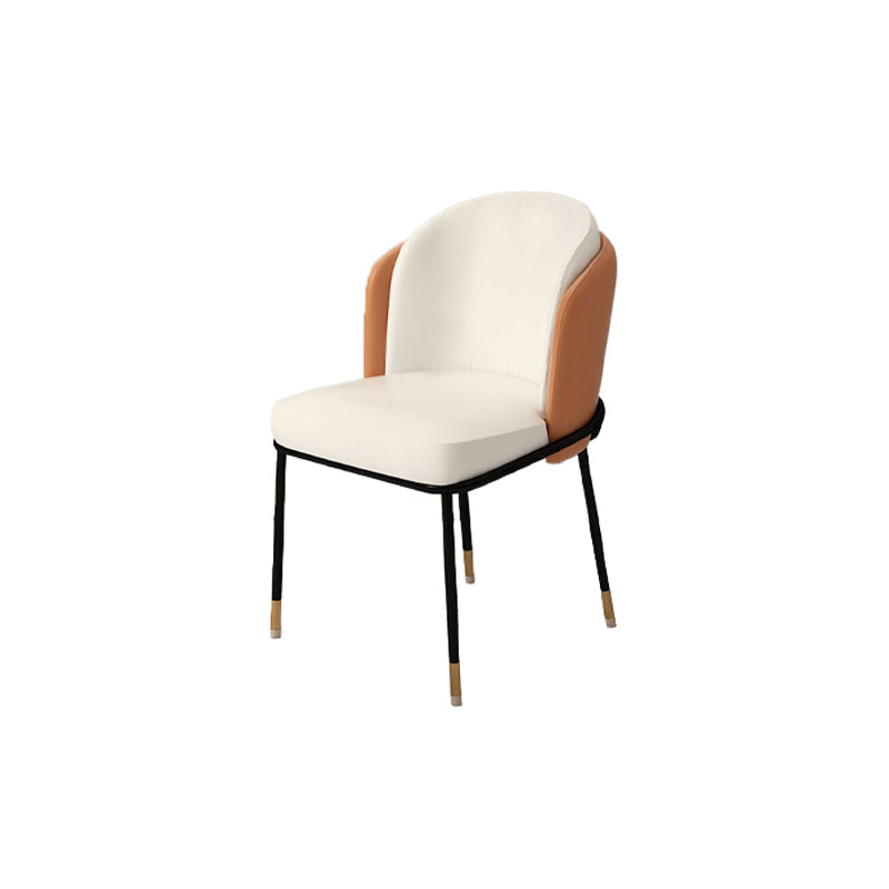 Upholstered Side Chair Modern Style Open Back Armless Chair for Dining Room