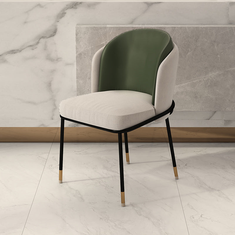 Upholstered Side Chair Modern Style Open Back Armless Chair for Dining Room