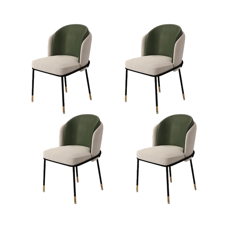 Upholstered Side Chair Modern Style Open Back Armless Chair for Dining Room