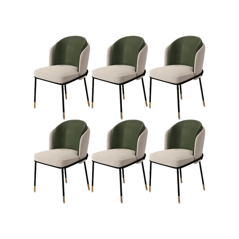 Upholstered Side Chair Modern Style Open Back Armless Chair for Dining Room