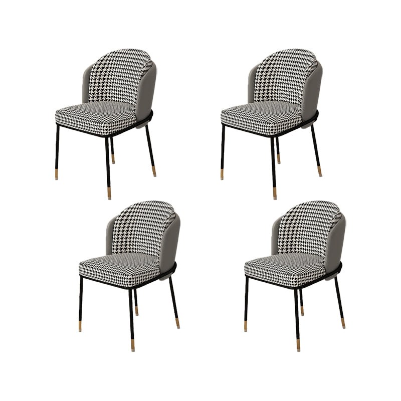Upholstered Side Chair Modern Style Open Back Armless Chair for Dining Room