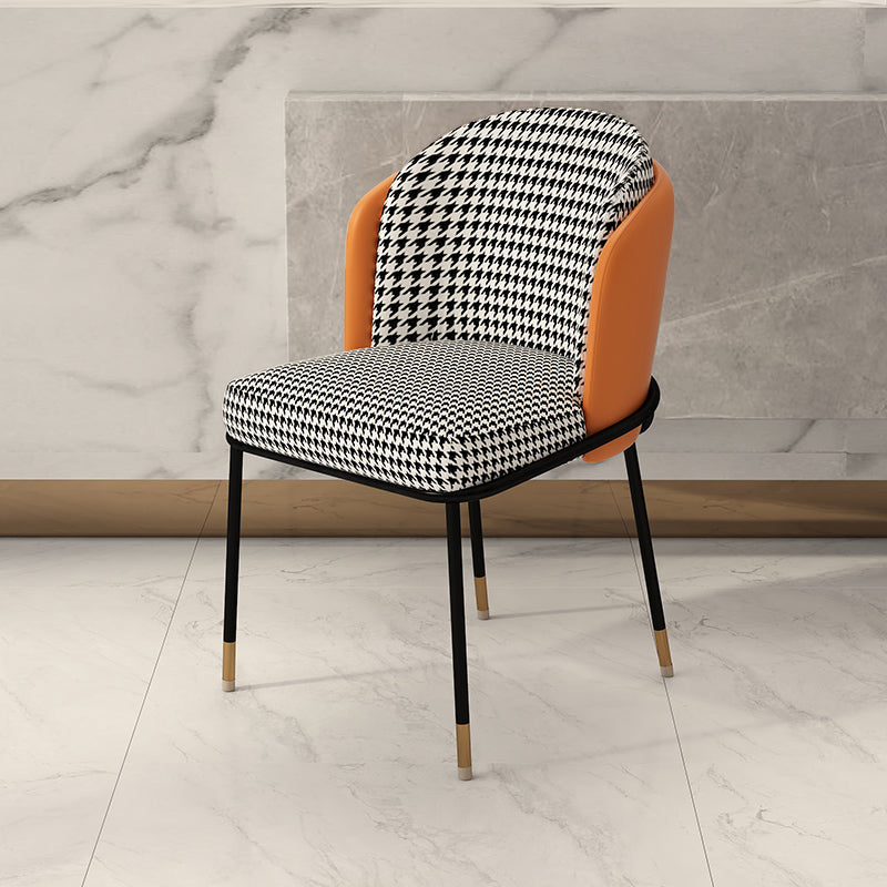 Upholstered Side Chair Modern Style Open Back Armless Chair for Dining Room