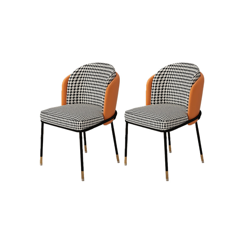 Upholstered Side Chair Modern Style Open Back Armless Chair for Dining Room