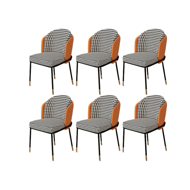 Upholstered Side Chair Modern Style Open Back Armless Chair for Dining Room