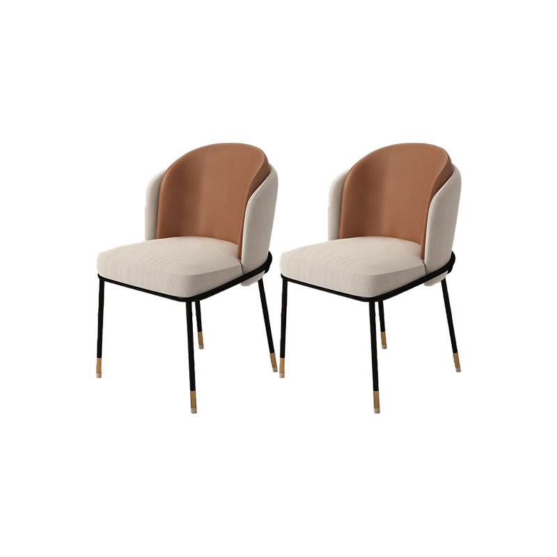 Upholstered Side Chair Modern Style Open Back Armless Chair for Dining Room