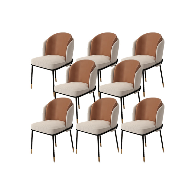 Upholstered Side Chair Modern Style Open Back Armless Chair for Dining Room