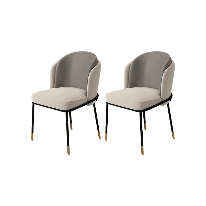 Upholstered Side Chair Modern Style Open Back Armless Chair for Dining Room