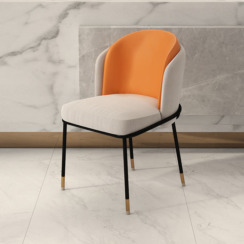Upholstered Side Chair Modern Style Open Back Armless Chair for Dining Room