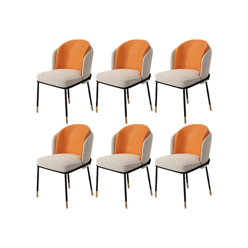 Upholstered Side Chair Modern Style Open Back Armless Chair for Dining Room