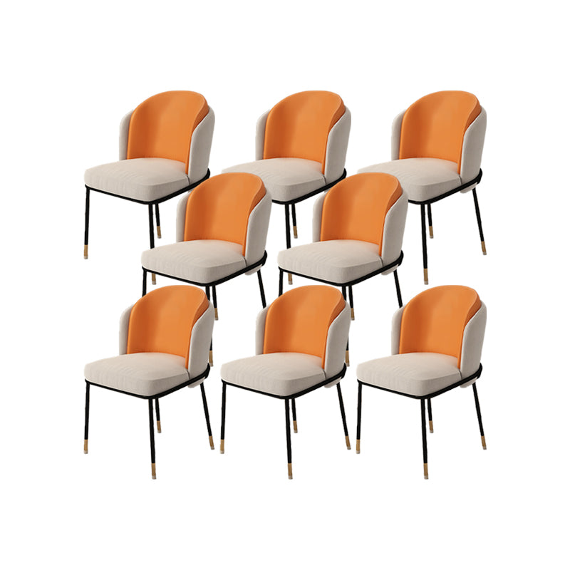 Upholstered Side Chair Modern Style Open Back Armless Chair for Dining Room