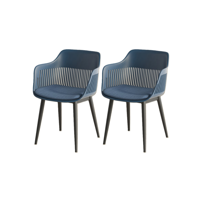 Plastic Arm Chair Modern Style Open Back Chair for Dining Room