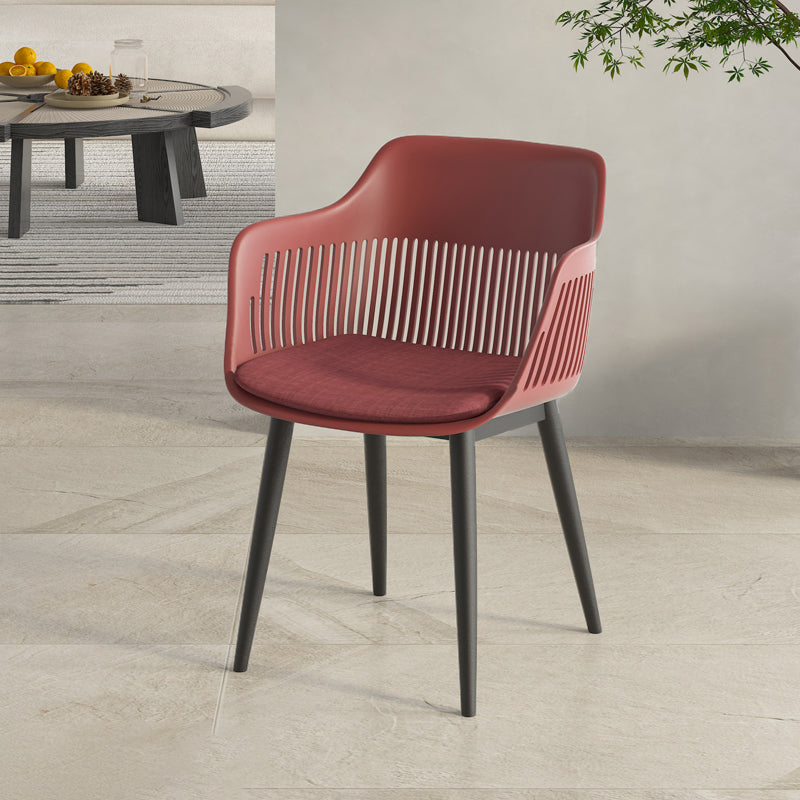 Plastic Arm Chair Modern Style Open Back Chair for Dining Room
