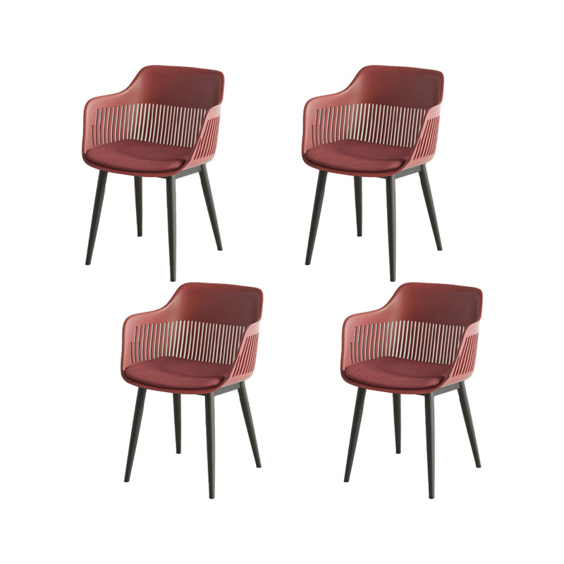 Plastic Arm Chair Modern Style Open Back Chair for Dining Room