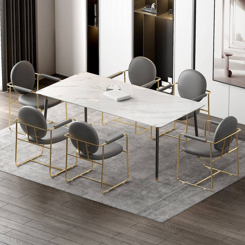 Industrial Kitchen Dining Chairs King Louis Back Arm Chair with Gold Base