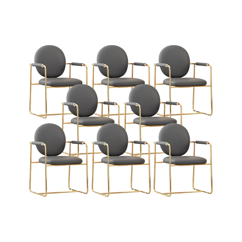 Industrial Kitchen Dining Chairs King Louis Back Arm Chair with Gold Base