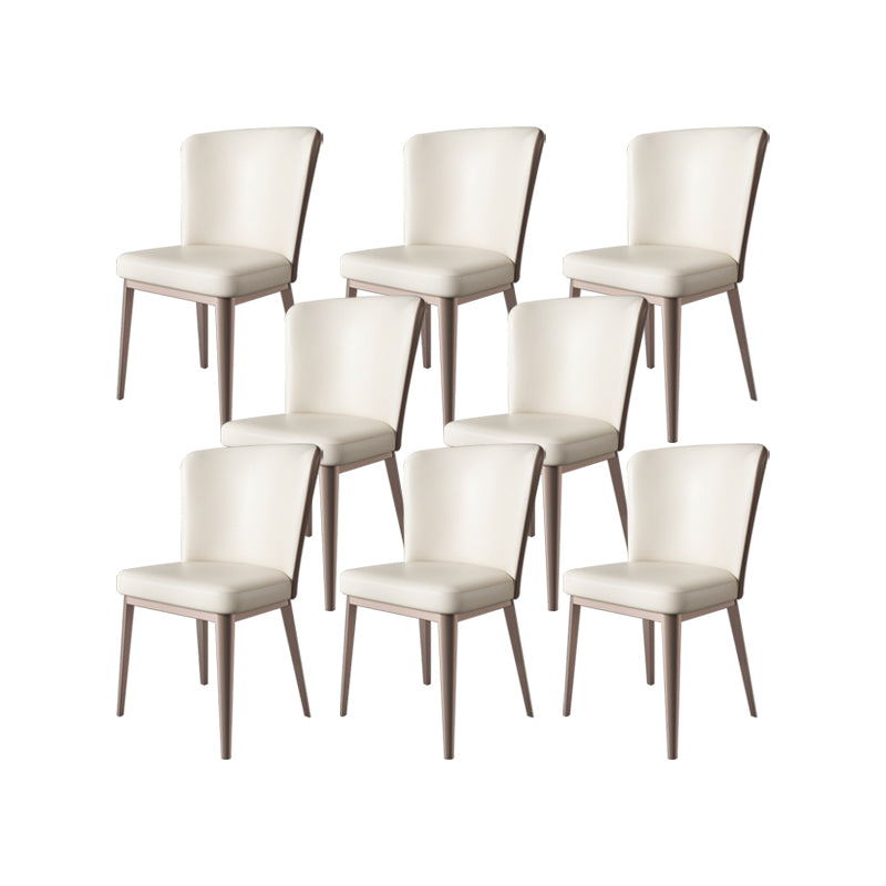 Faux Leather Side Chairs Modern Parsons Armless Chair for Dining Room