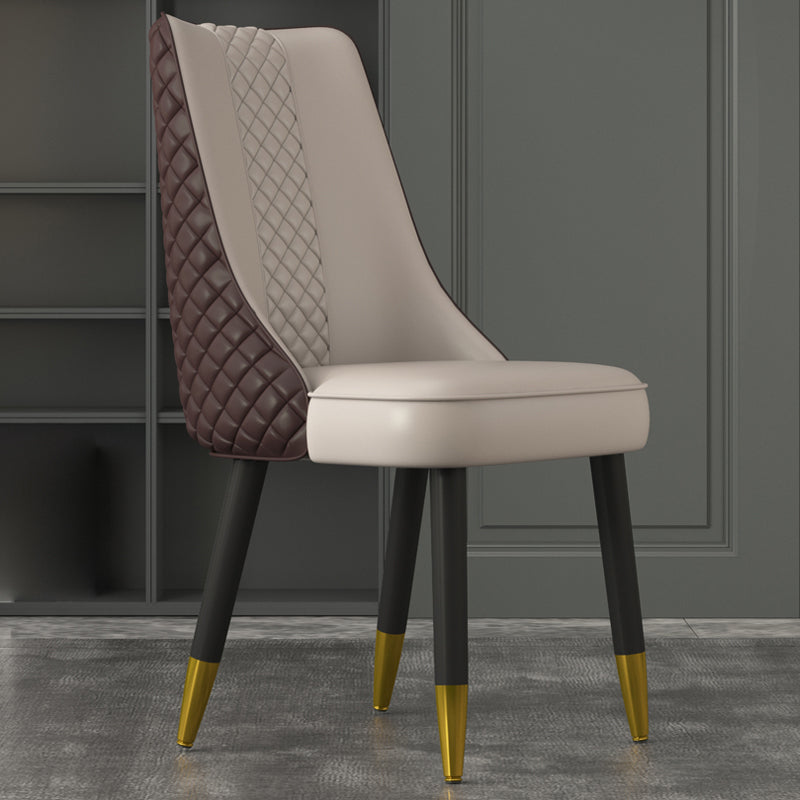 Industrial Style Dining Chairs Faux Leather Kitchen Chairs with Wood Legs