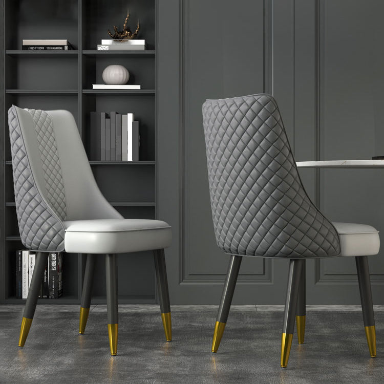 Industrial Style Dining Chairs Faux Leather Kitchen Chairs with Wood Legs