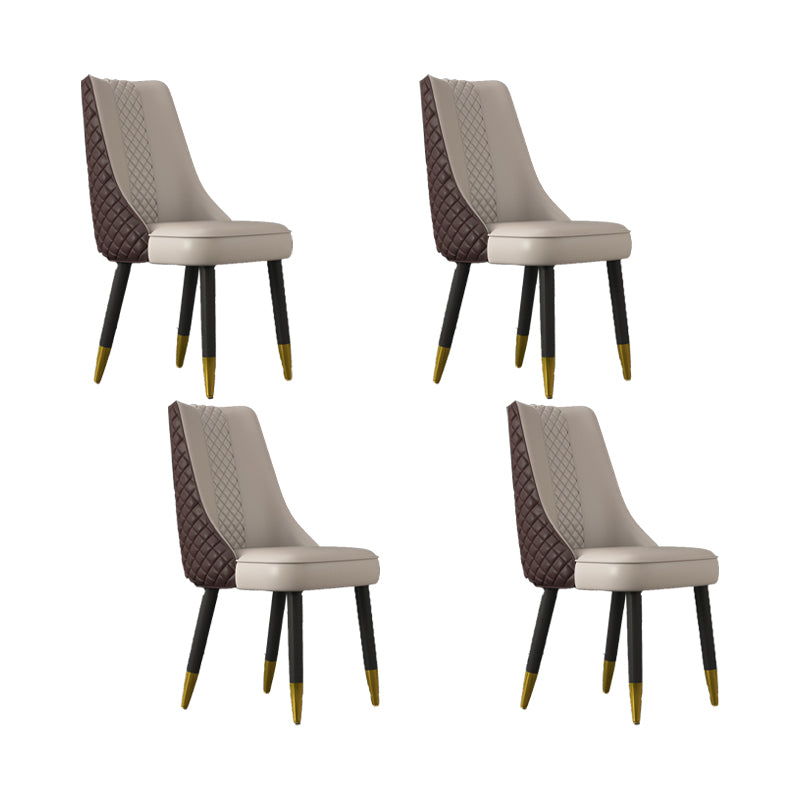 Industrial Style Dining Chairs Faux Leather Kitchen Chairs with Wood Legs