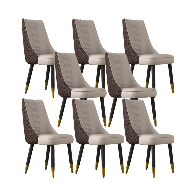 Industrial Style Dining Chairs Faux Leather Kitchen Chairs with Wood Legs