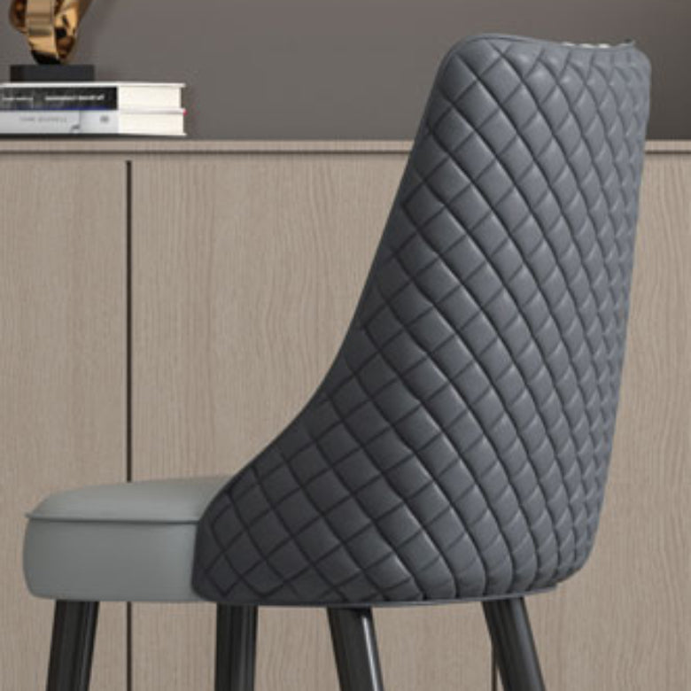 Industrial Style Dining Chairs Faux Leather Kitchen Chairs with Wood Legs