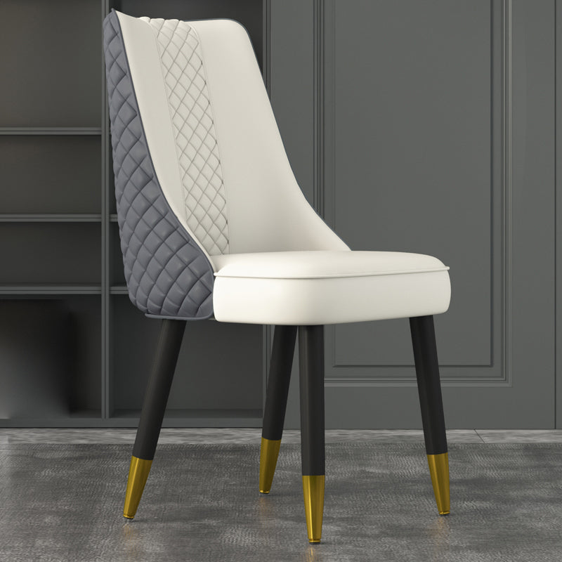 Industrial Style Dining Chairs Faux Leather Kitchen Chairs with Wood Legs