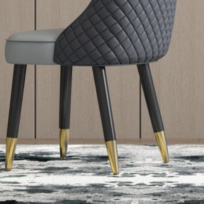 Industrial Style Dining Chairs Faux Leather Kitchen Chairs with Wood Legs