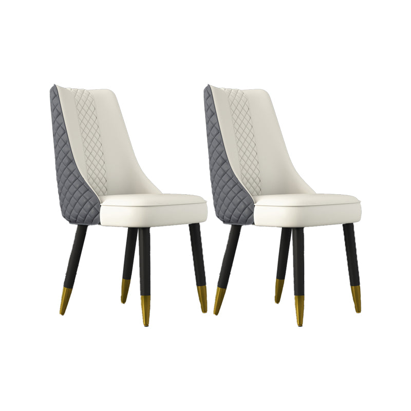 Industrial Style Dining Chairs Faux Leather Kitchen Chairs with Wood Legs