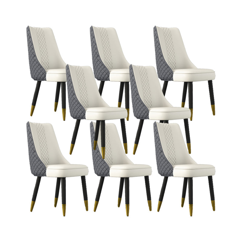 Industrial Style Dining Chairs Faux Leather Kitchen Chairs with Wood Legs