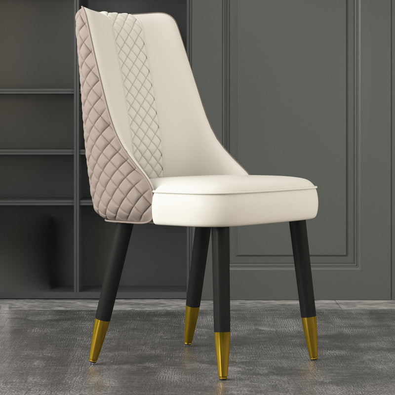 Industrial Style Dining Chairs Faux Leather Kitchen Chairs with Wood Legs